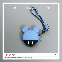 可爱便携多功能旅行数码整理充电器数据线鼠标有线耳机收纳包盒大-45|黄色迷你包蓝底米奇