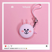 可爱便携多功能旅行数码整理充电器数据线鼠标有线耳机收纳包盒大-45|翠绿色迷你包小兔头