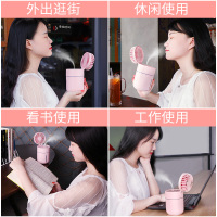 喷雾制冷小风扇便携式加水喷水降温加湿器usb随身桌面手持手拿迷你可充电小型空调学生静音办公室桌上电风扇-13