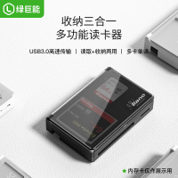 小型u盘内存卡佳能安卓相机电脑车载高速迷你多合一sd卡|3.0读卡器[SD/TF/CF三卡槽]可收纳-黑色 USB3.0
