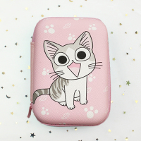 可爱收纳包零钱包收纳盒蓝牙包数据线耳机卡通充电器收纳包u盘|起司猫(送耳机理线器一个）