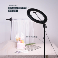 摄影灯甜品拍摄灯柔光暖光灯生日蛋糕三色调光led桌面小型补光灯|2米款-40cm环形灯适合蛋糕/视频