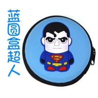 卡通蓝牙耳机充电器收纳包数据线收纳盒零钱包硬盘u盘收纳器包袋|超人 超大方盒