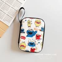 日韩可爱卡通耳机收纳包数据线充电器2.5寸硬盘收纳盒蓝牙零钱包|【长款收纳包】hi芝麻街