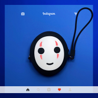 可爱便携创意数码充电器数据线 有线耳机收纳包收纳盒硅胶小迷你|大号硅胶包无面男