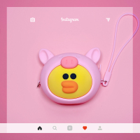 可爱便携创意数码充电器数据线 有线耳机收纳包收纳盒硅胶小迷你|透明大号包鸭变猪