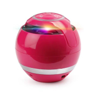 无线蓝牙音箱低音炮便携式蓝牙音响迷你七彩灯插卡户外车载音响|圆球粉色（七彩） 标配【充电线】