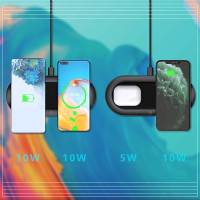 手机无线充电器小台灯苹果华为三星安卓通用床头桌面个性logo定制|黑色（10W双充）