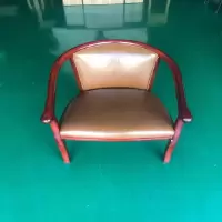 心业实木油蜡皮椅XY-QY02圈椅围椅休闲椅  此产品单件不出售批量请联系客服(仅在线下销售,仅供安徽政府部门批量采购)