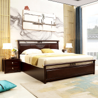 怡红院 床 全实木大床新中式实木床1.8m双人床现代中式卧室床主卧婚床1.5米