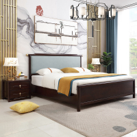 怡红院 床 新中式实木床卧室1.5 米1.8米双人实用现代简约新型铜木合一婚床