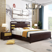 怡红院 床 实木床新中式1.8米双人床古典禅意主卧室现代简约家具大床婚床