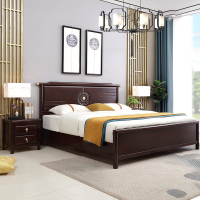 怡红院 床 新中式实木大床1.5米1.8米主卧婚床铜器结合中国风禅意厂家直销