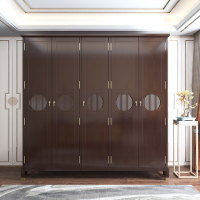 怡红院 衣柜 新中式全实木衣柜衣橱柜三四五门组合开门收纳柜储物轻奢卧室家具