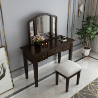 怡红院 美式 实木梳妆台卧室现代简约乡村小户型化妆台多功能梳妆桌