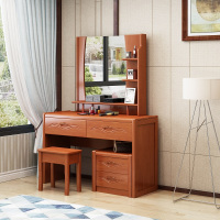 怡红院 梳妆台 实木梳妆台新中式卧室简约小户型桌子简易收纳柜一体后现代化妆台