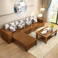 怡红院 沙发 实木冬夏两用组合简约现代大小户型客厅布艺储物转角经济型沙发