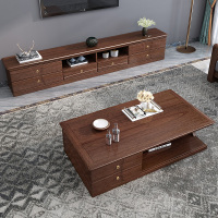 怡红院 电视柜 胡桃木实木茶几电视柜客厅家具组合套装现代简约轻奢大小户型茶几