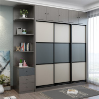 怡红院 衣柜 卧室储物柜欧式风格推拉门实木三门移滑门大衣橱柜