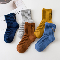 浦斯力坑条笑脸五双装 新品卡通袜保暖可爱