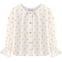 儿童棉麻长袖衬衫2020春新款韩版童装宝宝衣服女童白衬衣白色110/52A(100cm)