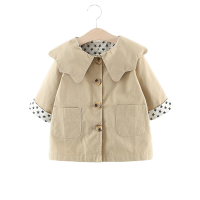 韩版童装女童外套春秋季小童女宝宝秋装纯色风衣上衣洋气