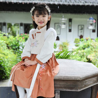 女童旗袍冬新年款儿童中国风唐装过年格格两件套加绒汉服年服