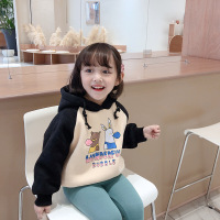 2019冬季新款儿童卫衣童装韩版冬款女童连帽小翻领加绒卫衣