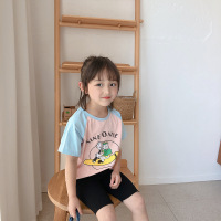 夏季2020新款儿童纯棉T恤韩版童装女童插肩袖卡通短袖上衣
