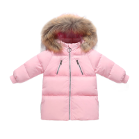 2019新款儿童羽绒服中长款童装大毛领男童女童宝宝加厚外套
