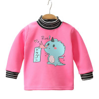 儿童半高领打底衫加绒保暖长袖T恤女童秋冬保暖上衣