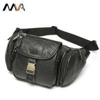 MVA 男士真皮腰包复古大容量软皮单肩包多功能收银包waist bags9025