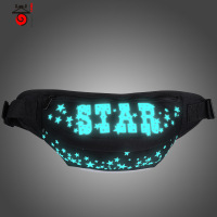 山奇品一发光包新款夜光斜跨胸包 韩版男休闲骑行运动户外腰包 女单肩包