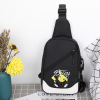 山奇品一USB单肩户外胸包 斜跨包休闲皮卡丘胸包男士 韩版印花斜挎包定制