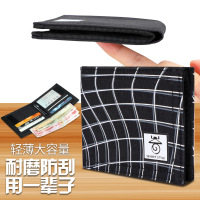 山奇品一厂家直销男士短款钱包 休闲多卡位帆布钱夹 横款定制卡包