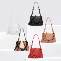 姿瑟2020春夏新款小CK口红包广州女包粗链条饰翻盖手提斜跨包