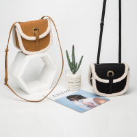 姿瑟马鞍包 2020时尚新款insug g羊羔毛单肩斜挎包毛绒工厂清仓包包女