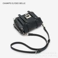 姿瑟女包冬季新款时尚单肩斜跨小方包复古潮流铆钉包包包