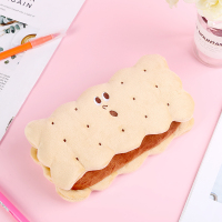 夹心饼干笔袋毛绒简约ins韩版大容量小学生铅笔盒可爱少女心文具盒女生创意初中生网红文具袋男个性幼儿园