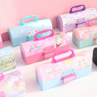 小学生用笔盒密码锁男女孩笔袋大容量多功能儿童文具盒简约韩版文具袋小清新创意个性可爱文具铅笔袋铅笔盒