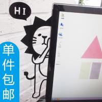 台式电脑标签贴板屏幕侧边夹提示留言板便利贴框可爱显示器便签板