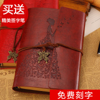 复古牛皮纸记事本小号随身韩国个性创意手帐日记本女旅行风文艺精致空白手账a6活页笔记本子文具大学生口袋本