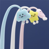 创意星星月亮软胶中性笔可爱笑脸造型黑色水笔卡通超萌软签字笔