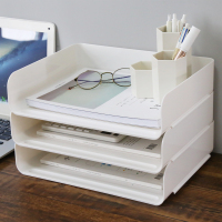日系创意办公桌面文件盘文件夹收纳盒杂志收纳篮资料整理架子多层