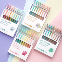 莫兰迪色系学生用按动式彩色中性笔套装做笔记专用手账笔全套组合果汁手帐笔神仙笔抖音好看的笔