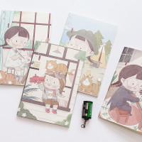 【苏宁好货】8本笔记本子彩页记事本子小清新大学生韩国创意简约可爱少女心B5大号16K车线装软面抄a5作业练习本日记本