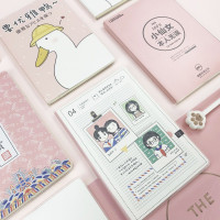 【苏宁好货】诗博（四本装）学生A5胶套笔记本子小清新加厚韩国简约大学生大号课堂笔记软抄本日记本Z作业本批发学习用品