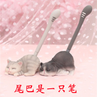 中性笔可爱创意学生用签字笔碳素笔黑笔水性笔猫咪笔插少女心文具