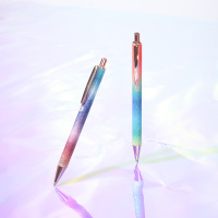 网易音乐联名炫彩霓虹金属笔杆中性笔水笔0.5mm按压式签字笔黑笔学生文具可替换G2内芯中性笔礼盒包装