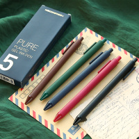 国风复古色水笔5支装 马卡龙彩色PURE书源签字笔 高颜值书写顺滑